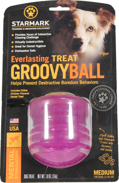 Starmark Everlasting USA Treat Groovy Ball, Purple, MD - Interactive