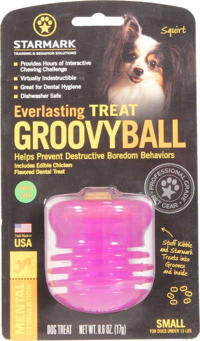 Starmark Everlasting USA Treat Groovy Ball, Purple, SM - Interactive