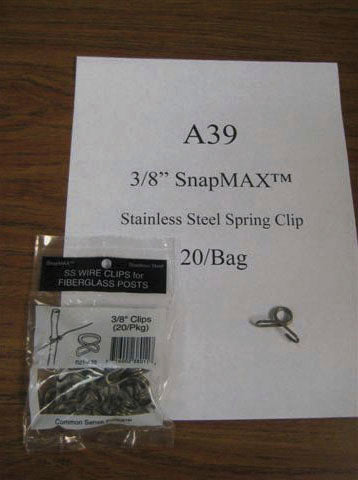 Geotek Stainless Steel Spring Clip, 3/8 in - 20 pk - Rod and Post Insulators