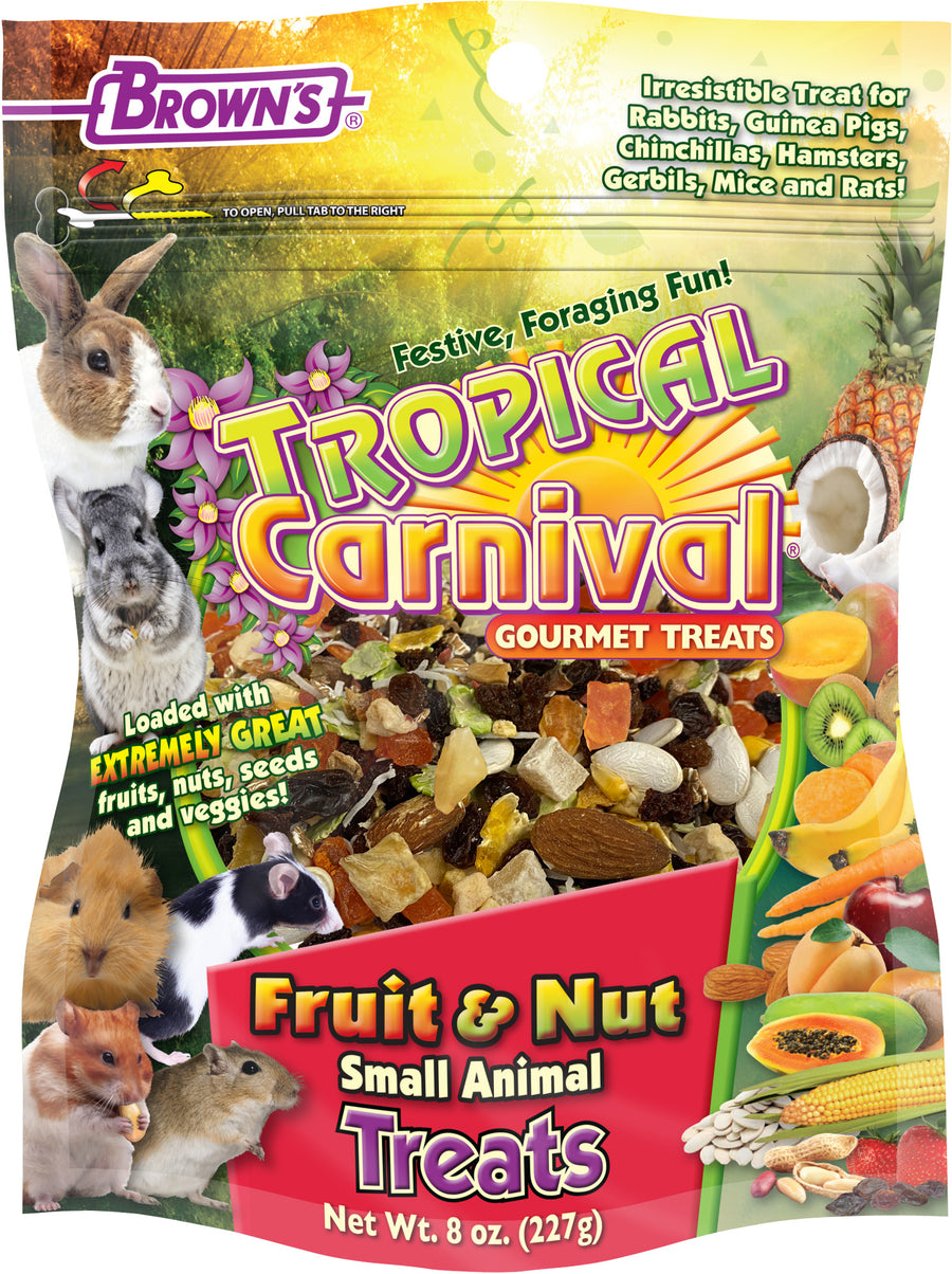 Brown's Tropical Carnival Fruit & Nut Small Animal Treats, 8 oz - Edibles