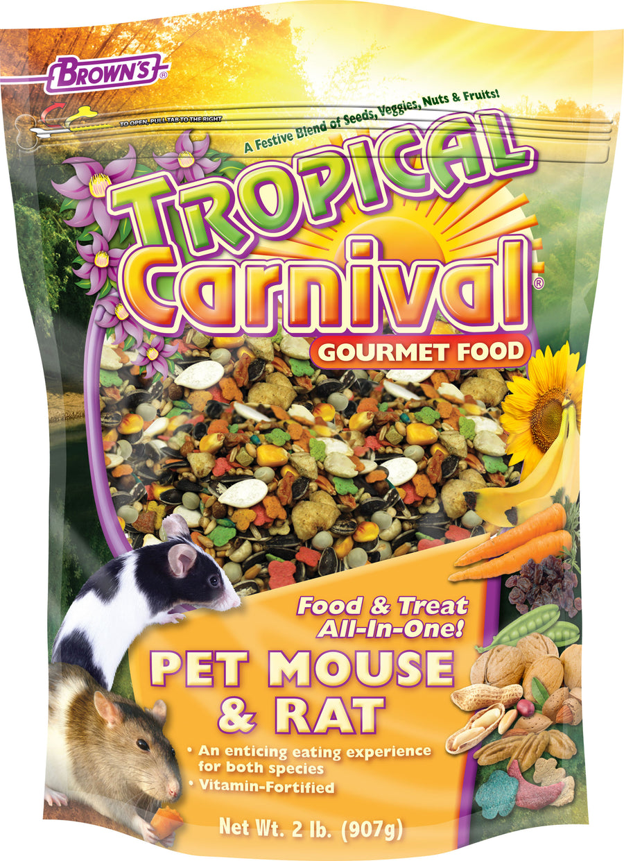 Brown's Tropical Carnival Gourmet Pet Mouse & Rat Food, 2 lb - Rat & Mouse