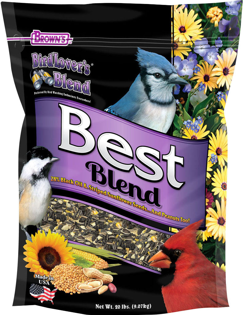 Brown's Bird Lover's Blend Best Blend, 20 lb - Wild Bird Seed Mix-General