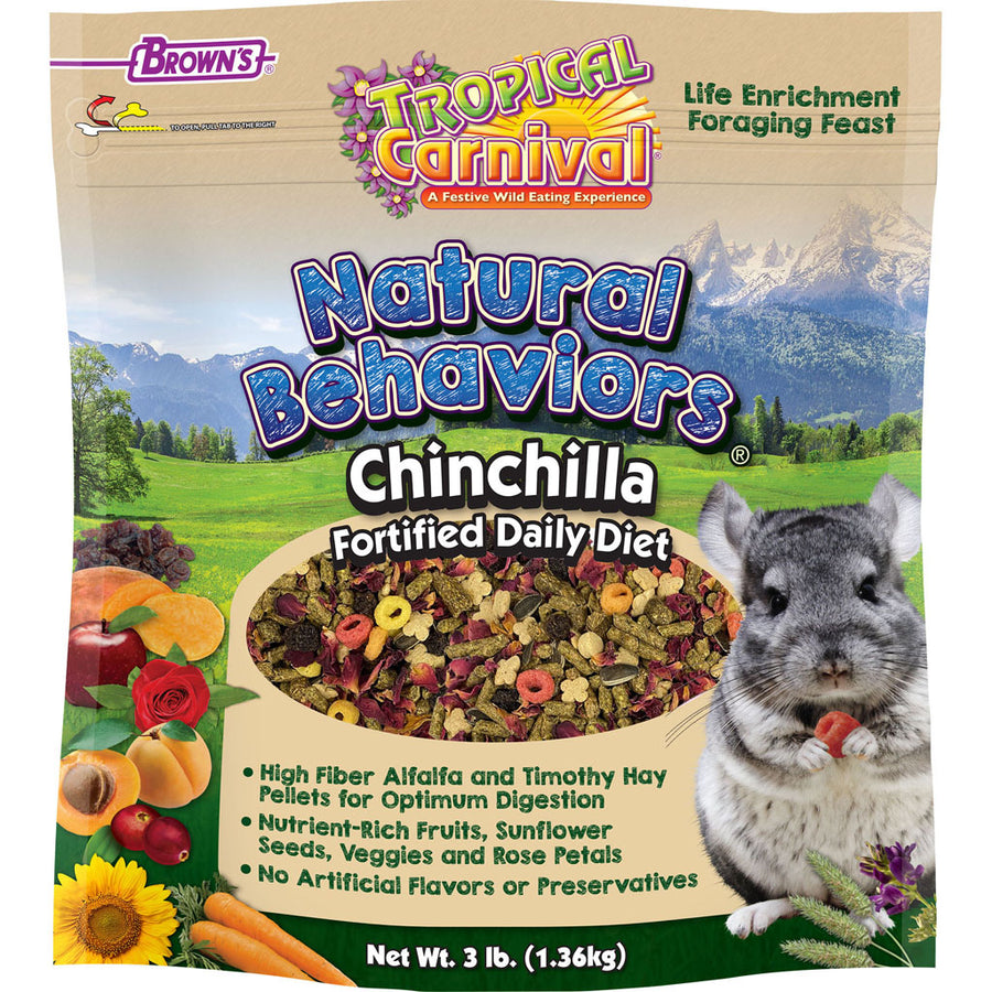 Brown's Tropical Carnival Natural Behaviors Chinchilla, 3 lb