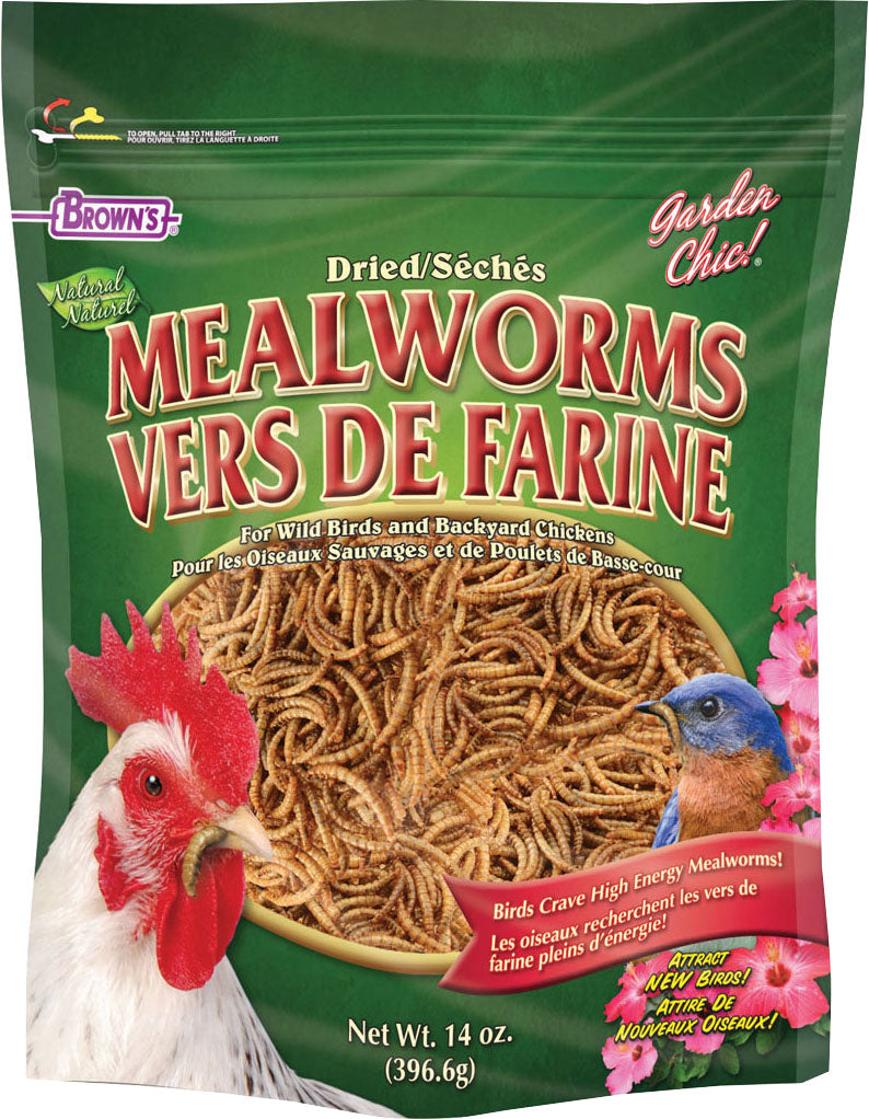 Brown's Garden Chic! Mealworms, 14 oz - Meal Worms