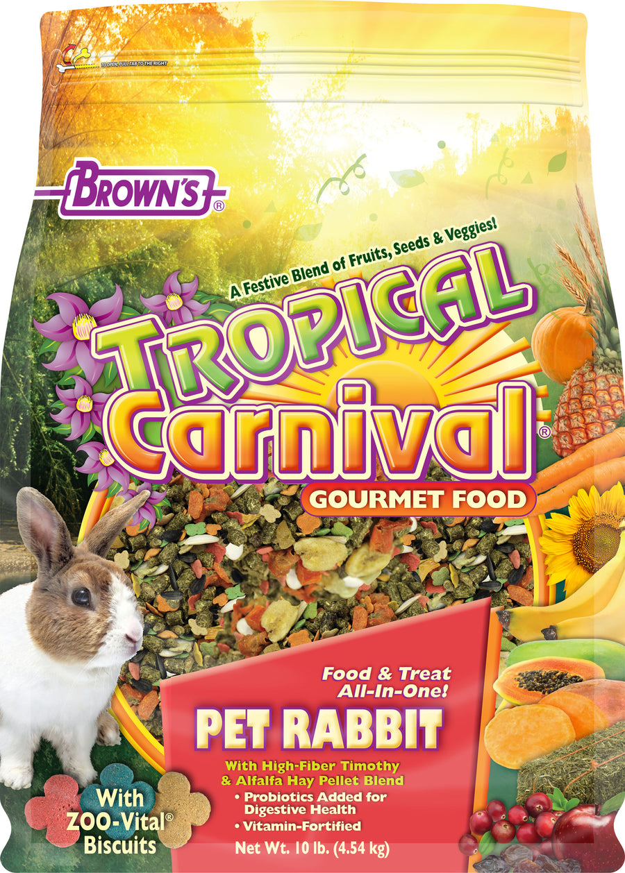 Brown's Tropical Carnival Gourmet Pet Rabbit Food, 10 lb