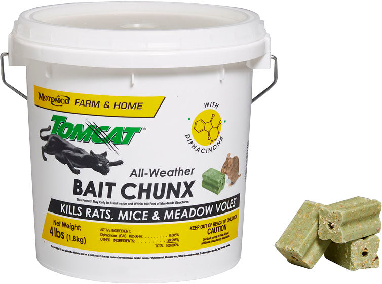 Tomcat All-Weather Bait Chunx Pail, 1 oz-4 lb - Killing Agents