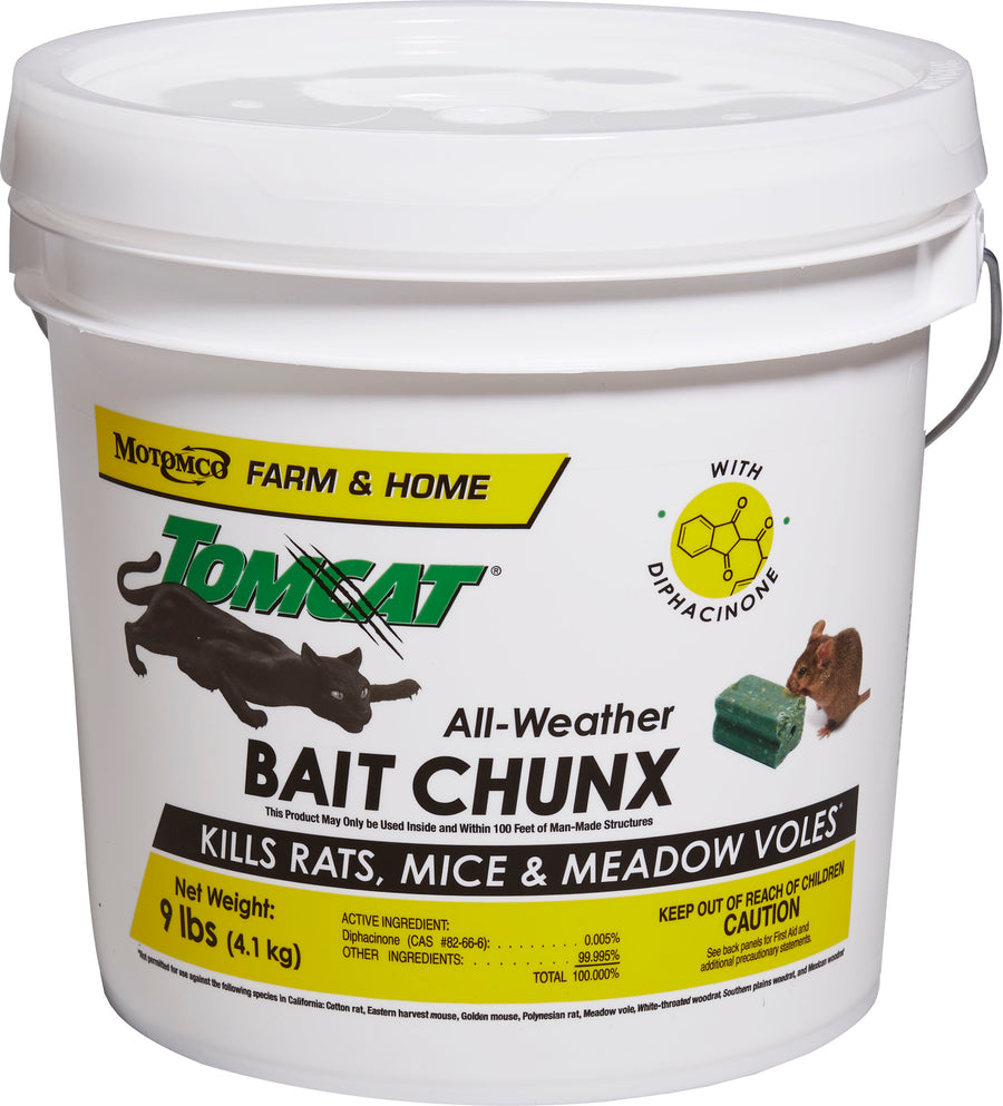 Tomcat All-Weather Bait Chunx Pail, 1 oz-9 lb - Killing Agents
