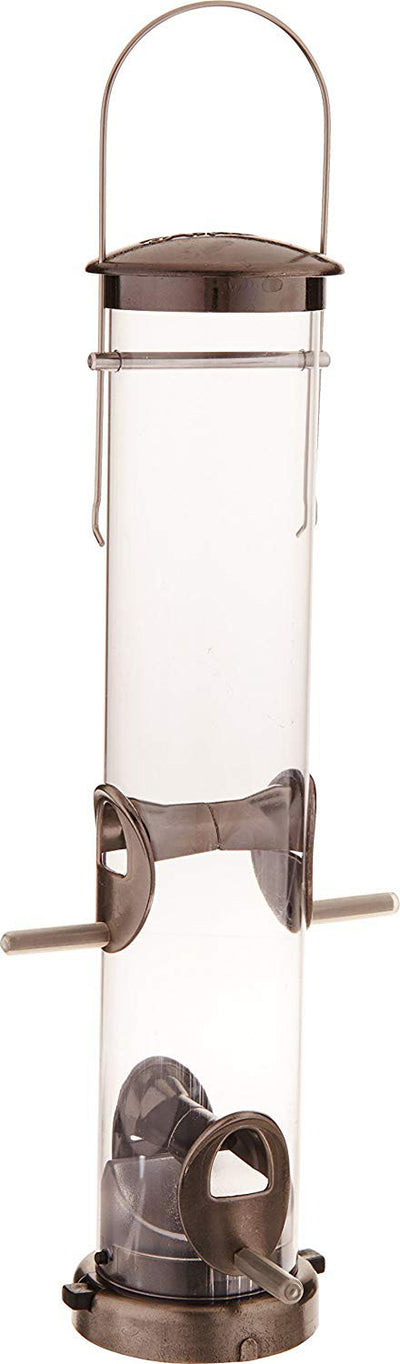 Aspects Quick-Clean Tube Seed Feeder, Brushed Nickel, 1.25 qt Cap - Tube Type Feeders Mixed Seed