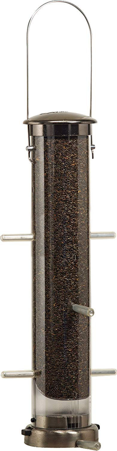 Aspects Quick-Clean Tube Nyjer Feeder, Brushed Nickel, 1.25 qt Cap - Tube Type Feeders Thistle