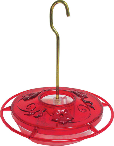 Hummzinger Little Fancy Hummingbird Feeder, Red, 8 oz Cap - Hummingbird Feeders-Plastic