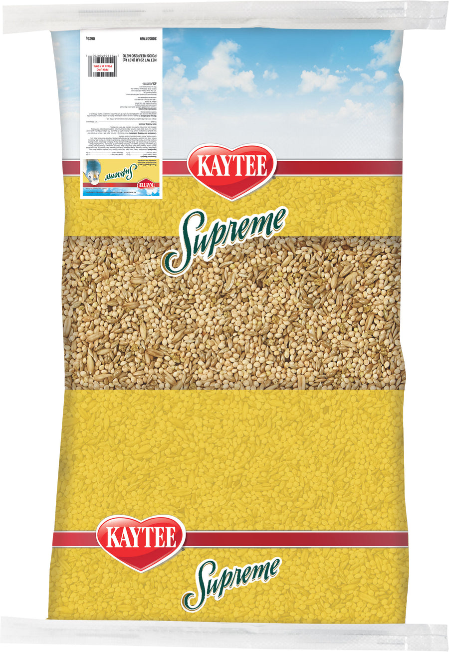 Kaytee Supreme Parakeet Daily Diet, Pet Bird Seed, 20 lb