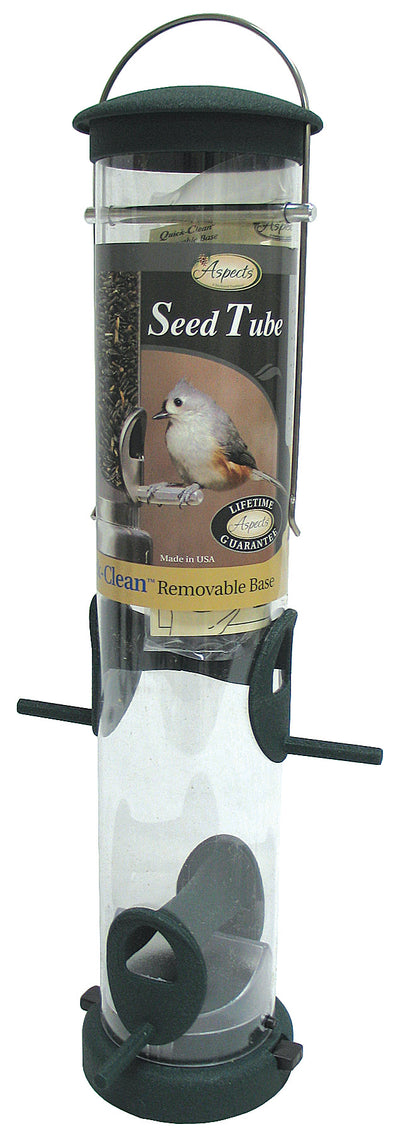 Aspects Quick-Clean Tube Seed Feeder, Spruce, 1.25 qt Cap - Tube Type Feeders Mixed Seed