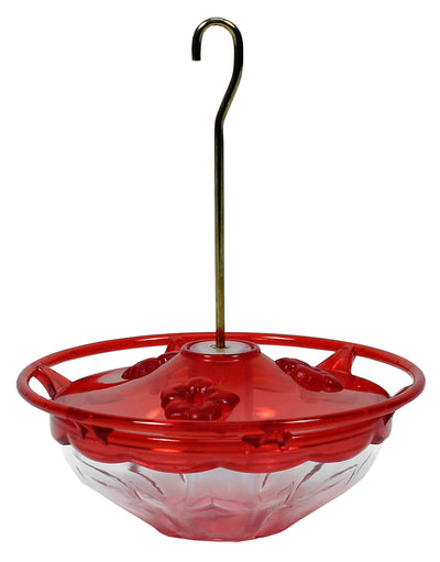 Hummzinger Blossom Hummingbird Feeder, Red/Clear, 4 oz Cap - Hummingbird Feeders-Plastic