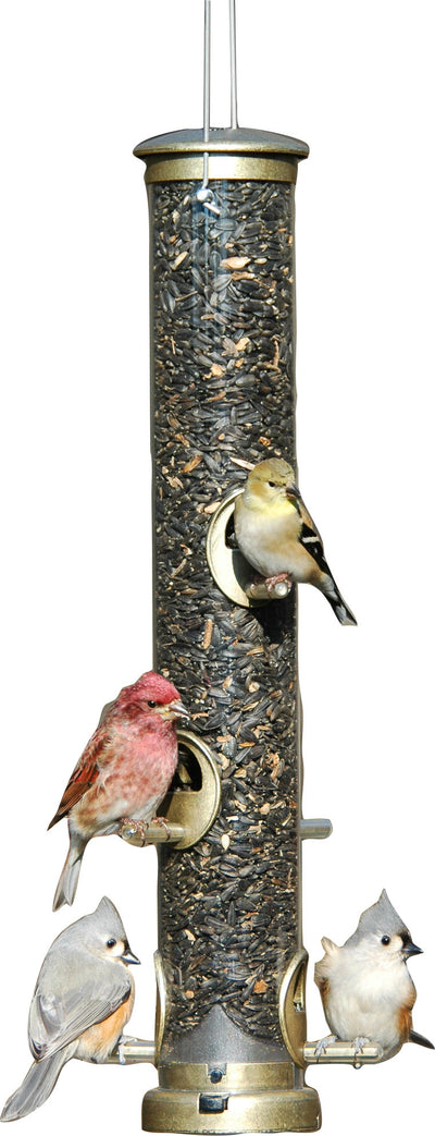 Aspects Quick-Clean Seed Tube Feeder, Brass, 19 in - Tube Type Feeders Mixed Seed