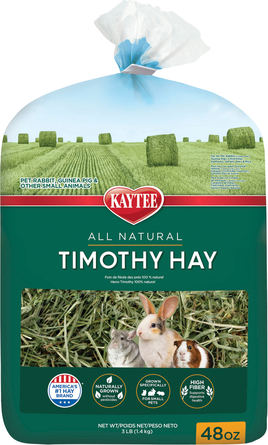 Kaytee Natural Timothy Hay, 48 oz