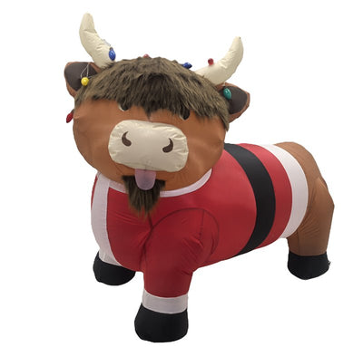 Santas Forest 94010 Inflatable Christmas Highlander Cow