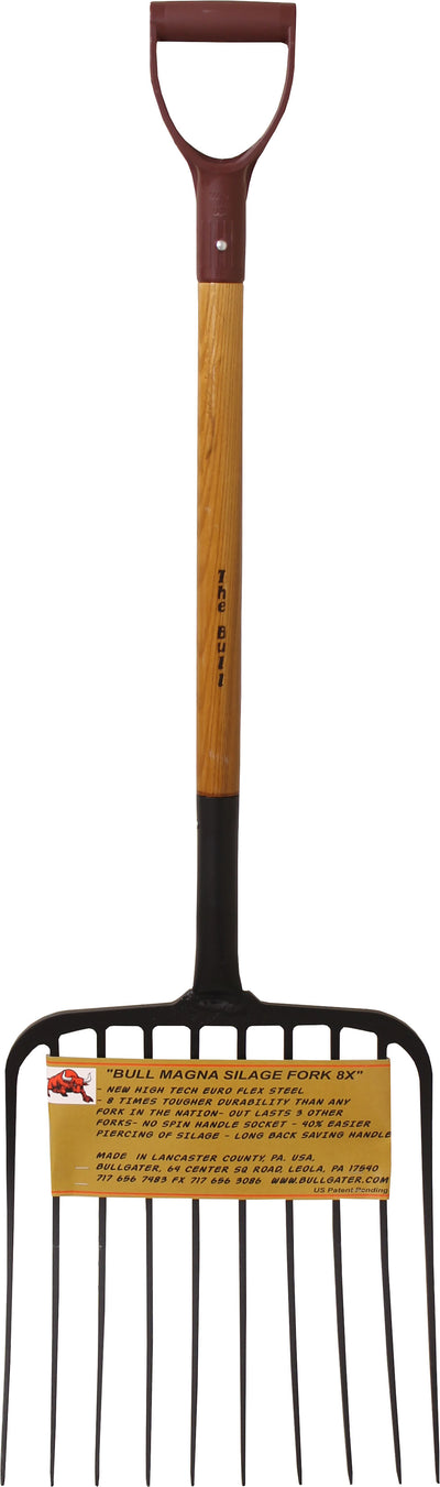 Bullgater Bull Magna 10 Tine Silage Fork Long Handle, 32 in - Ensilage Fork