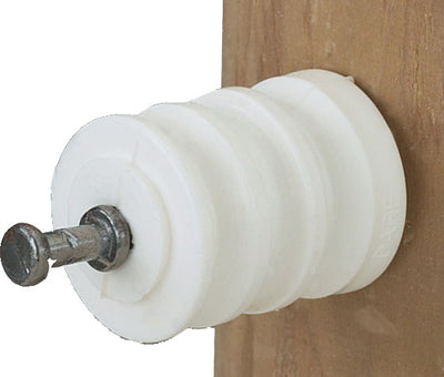 Dare Triple-Groove Insulator, White, 25 pk - Insulator for Wood Post