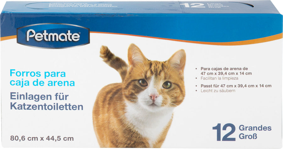 Petmate Litter Pan Liner, Clear, lg-12 pk - Liners