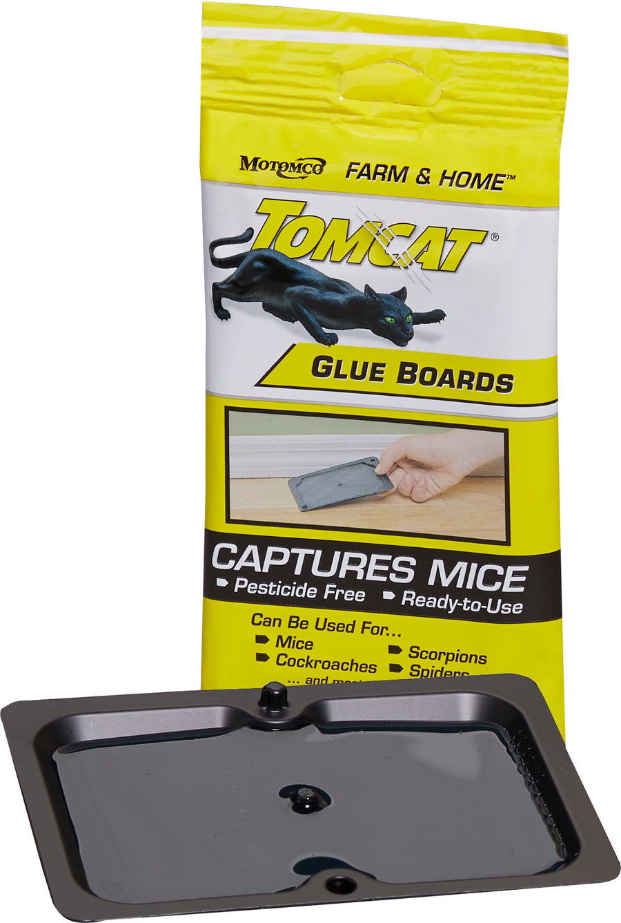 Tomcat Prebaited Glue Board Mouse Traps, Black, 2 pk - Glue Traps