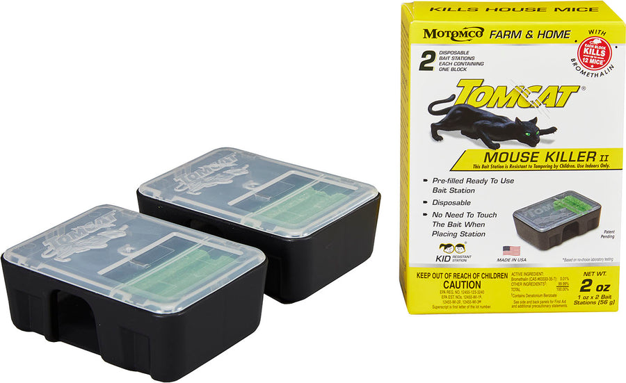 Tomcat Mouse Killer II Disposable Bait Station, Black, 1 oz-2 ct - Killing Agents
