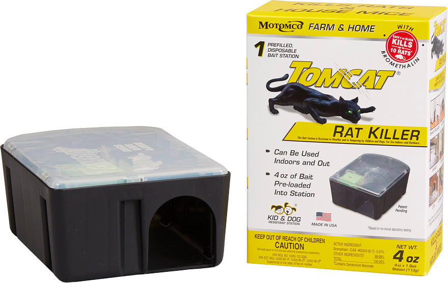 Tomcat Rat Killer Disposable Bait Station, Black, 4 oz - Killing Agents