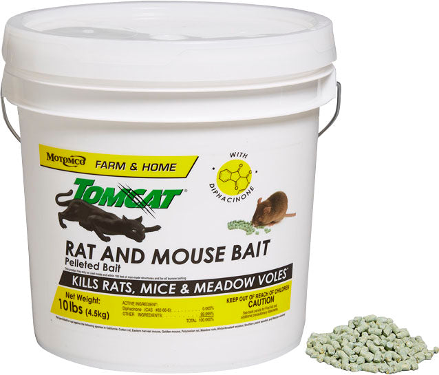 Tomcat Rat & Mouse Pelleted Bait Pail, 10 lb - Killing Agents