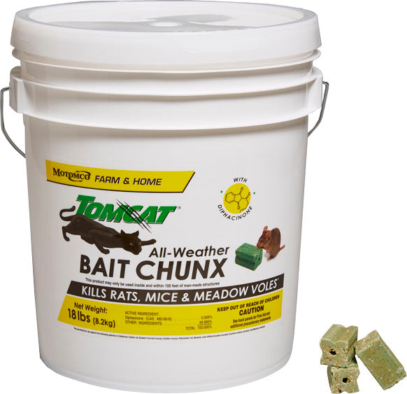Tomcat All-Weather Bait Chunx Pail, 1 oz-18 lb - Killing Agents