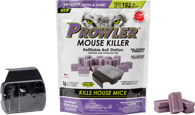 Prowler Mouse Bait Blocks w/ Bait Station Bag, 1 oz - Killing Agents