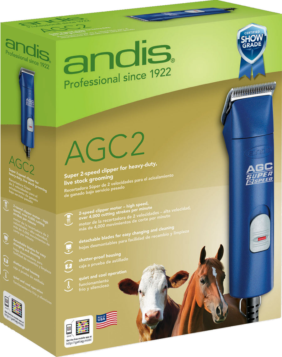 Andis agc2 Super 2 Speed Horse Clipper, Blue, 3400/4400 Spm - Clippers