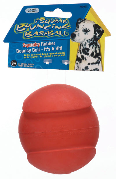Jw Isqueak Bouncin Baseball, LG - Rubber