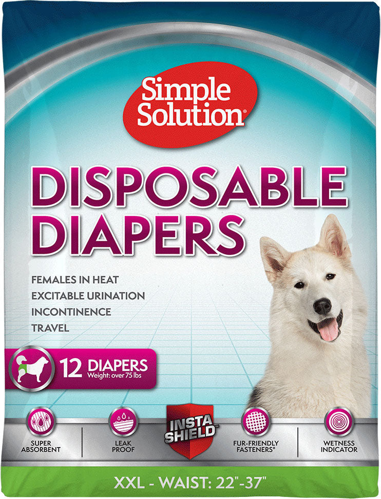 Simple Solution Disposable Dog Diapers, xxl-12 pk