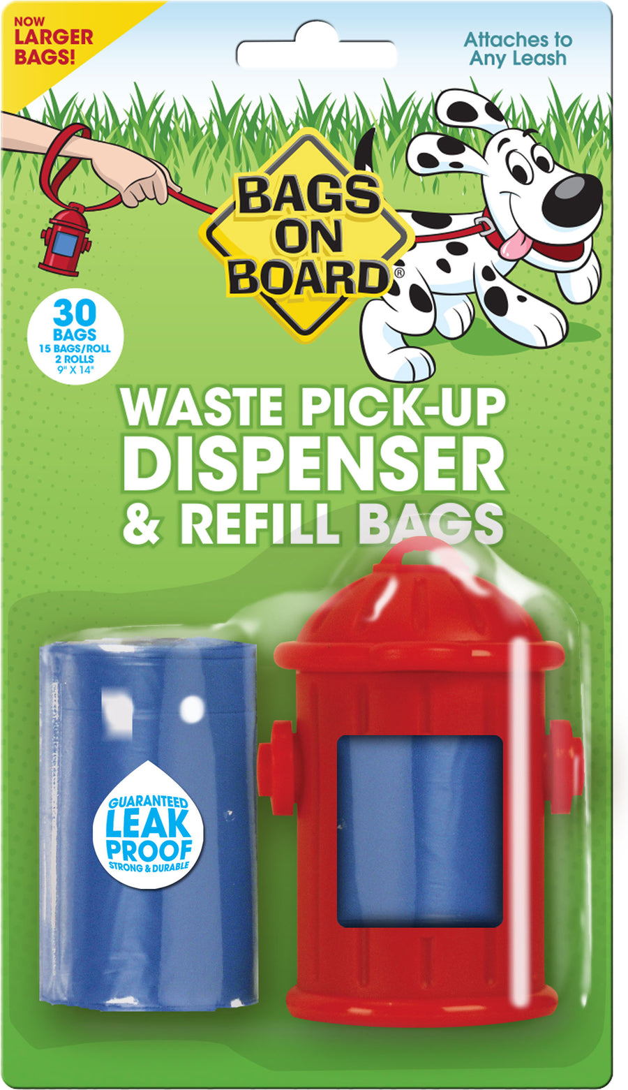 Bags on Board Waste Bag Dispenser Fire Hydrant, Red, 30 pk - Waste Pick Up