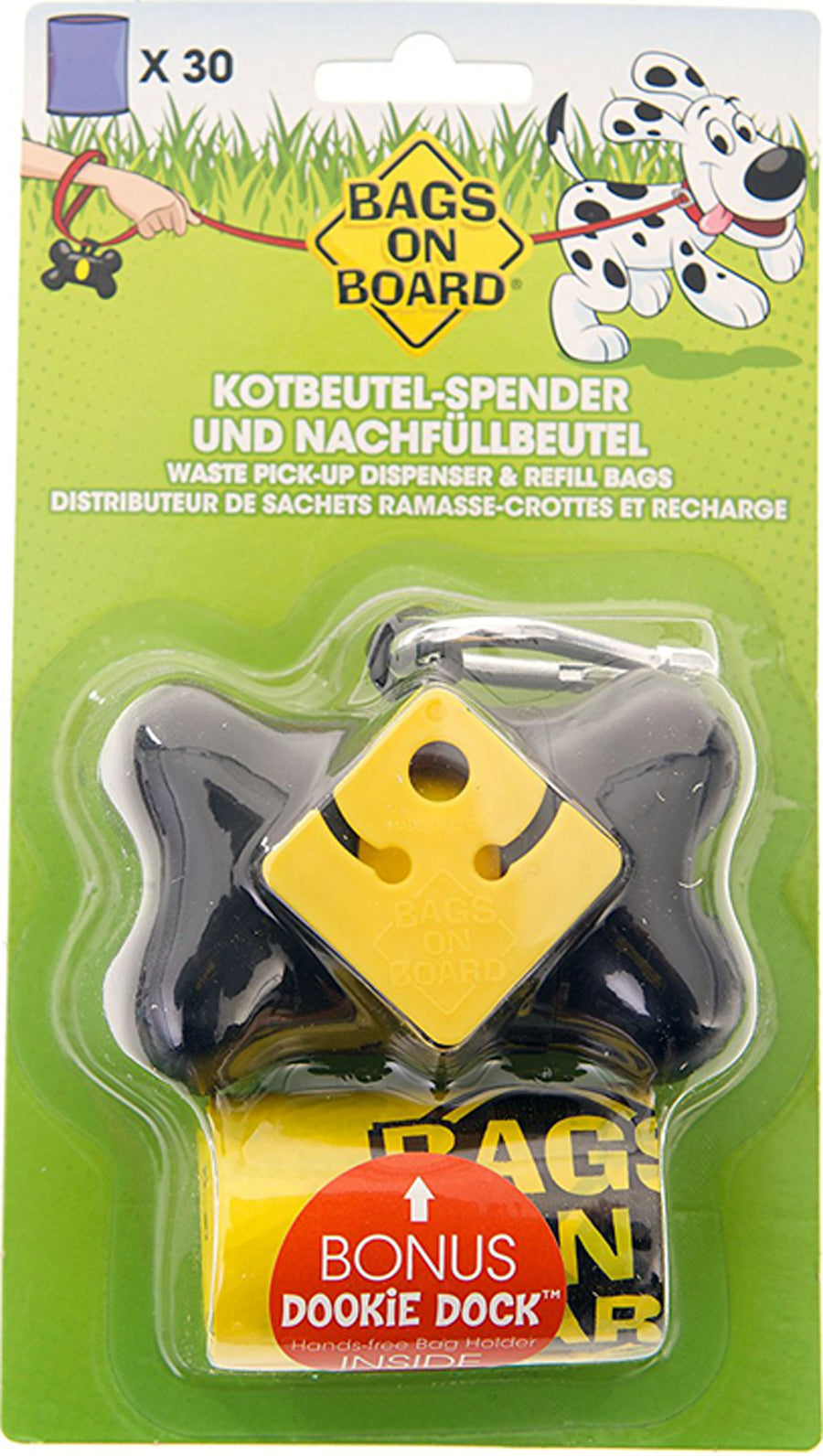 Bags on Board Waste Bag Dispenser Bone, Black, 30 pk - Waste Pick Up