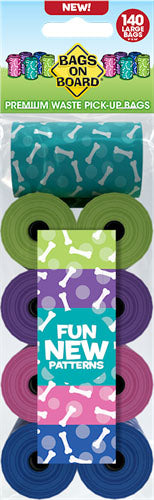 Bags on Board Fashion Print Refill Bags, Assorted, 140 ct - Waste Pick Up