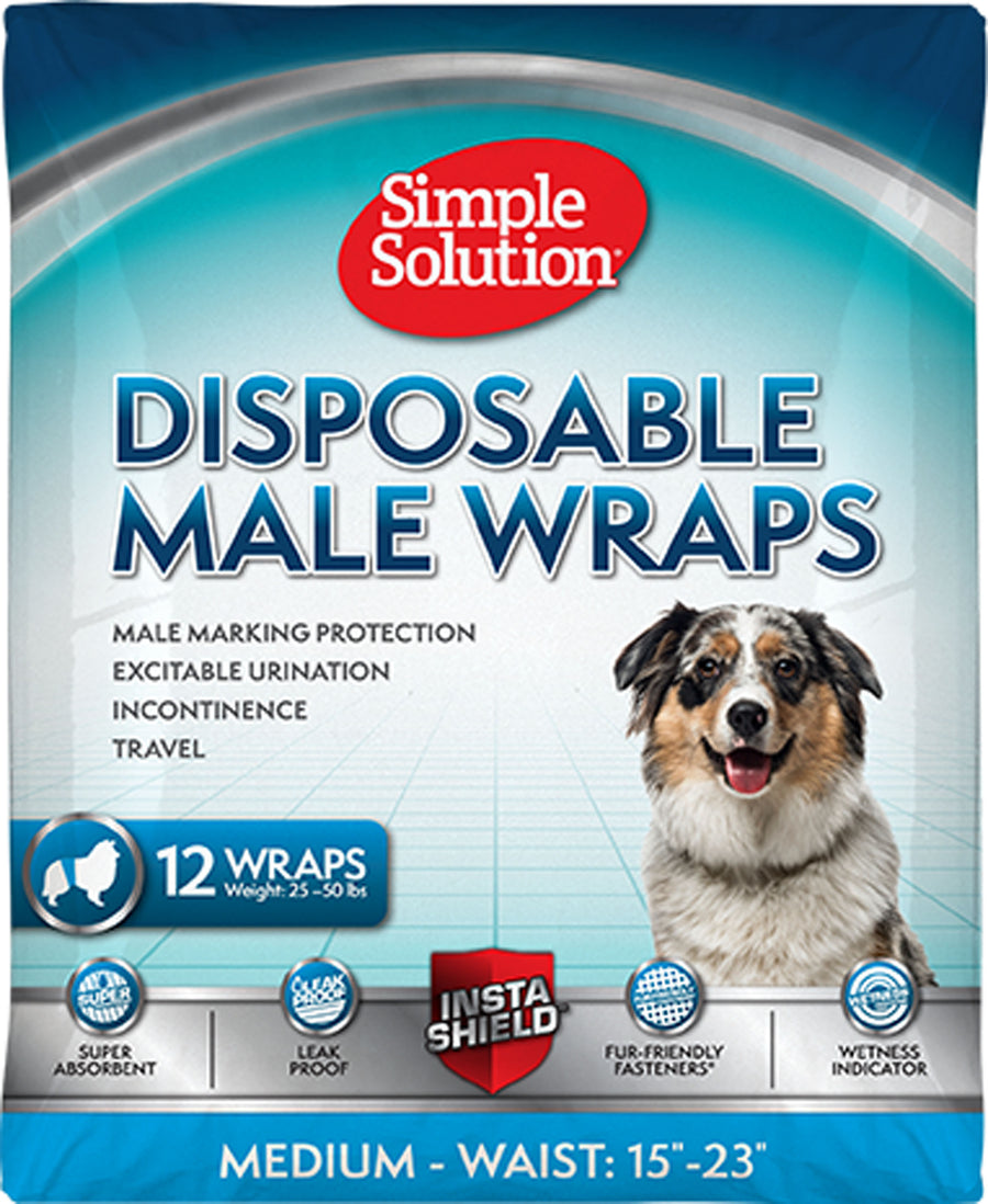 Simple Solution Disposable Male Wrap, md-12 pk - Diapers
