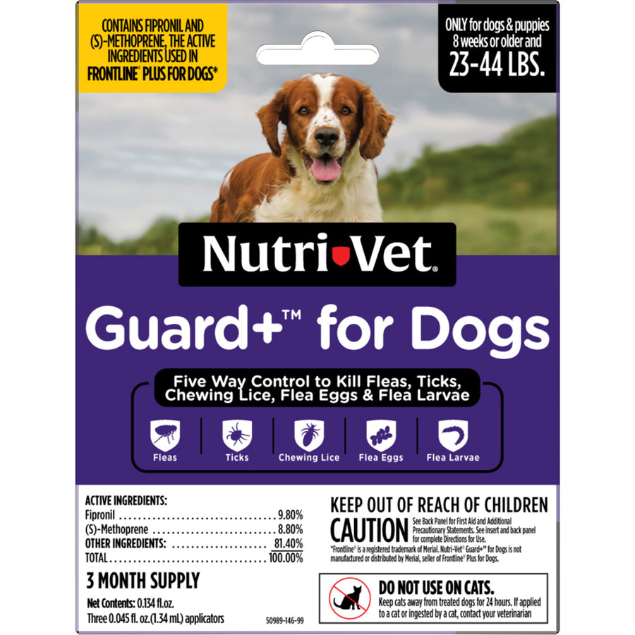 Nutri-Vet Guard+ Flea and Tick Control for Dogs, 23-44lb-3 pk - Topicals