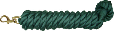 Hamilton Cotton Rope Lead W/Brass Bolt Snap, Hunter Green, 10 ft - Leads