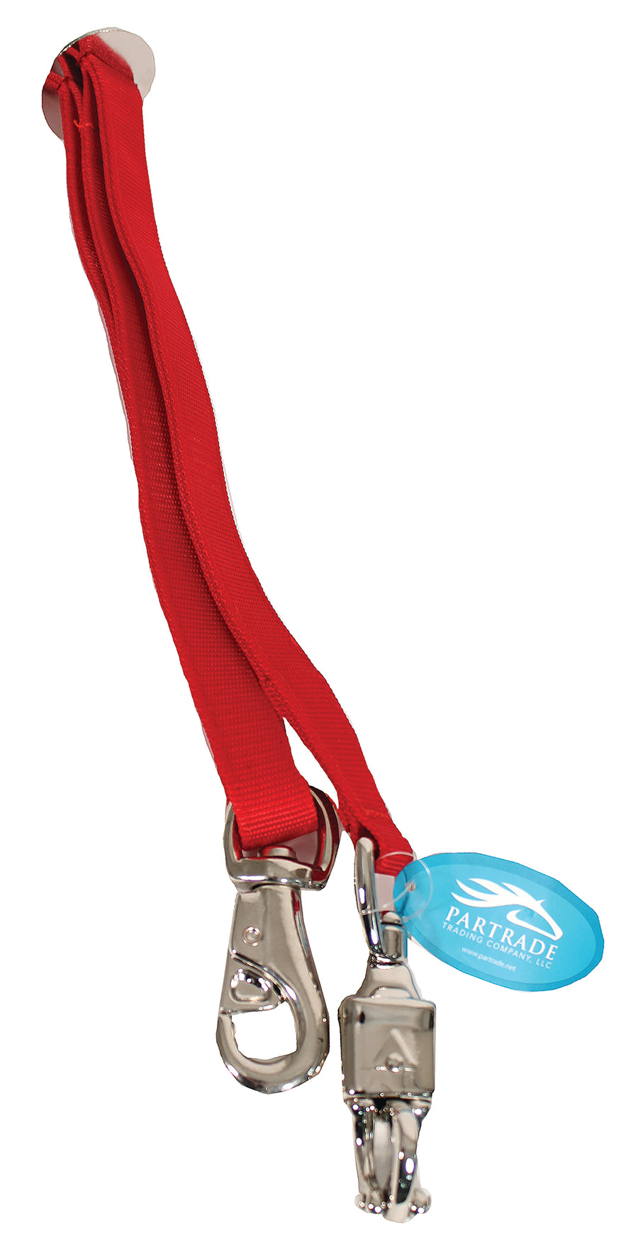 Partrade Nickel Snap Nylon Web Adjustable Trailer Tie, Red, Up to 46 in - Trailer Ties