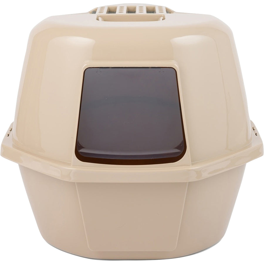 Van Ness Enclosed Corner Cat Litter Pan, Beige - Pans
