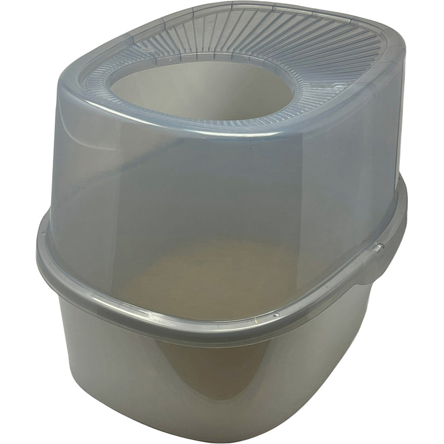 Van Ness Trackless Top Entry Cat Litter Pan, Grey / Smoke, LG - Pans