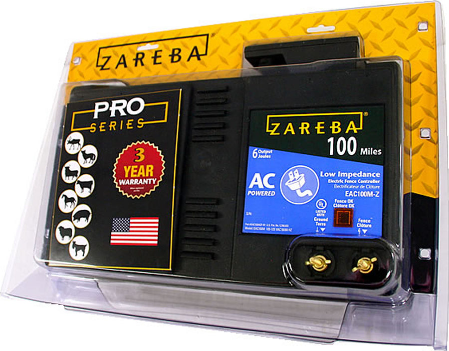 Zareba AC Low Impedance Electric Fence Charger, Black, 100 Mile - Fencer, Electric