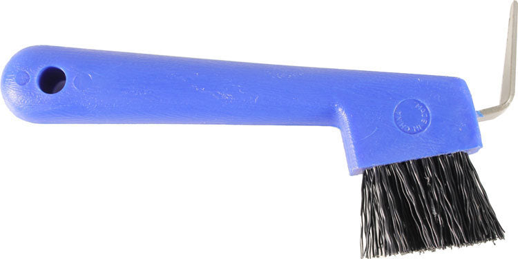 Partrade Hoof Pick W/Brush, Blue, 7 in