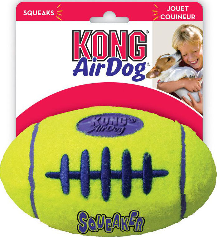 Kong Airdog Squeaker Football, Yellow, MD - Tennis Material