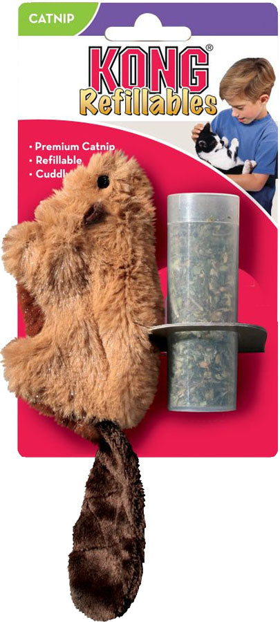 Kong Refillables Beaver, Brown - Catnip