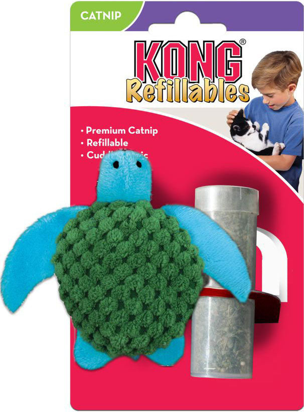 Kong Refillables Turtle, Blue/Green - Catnip