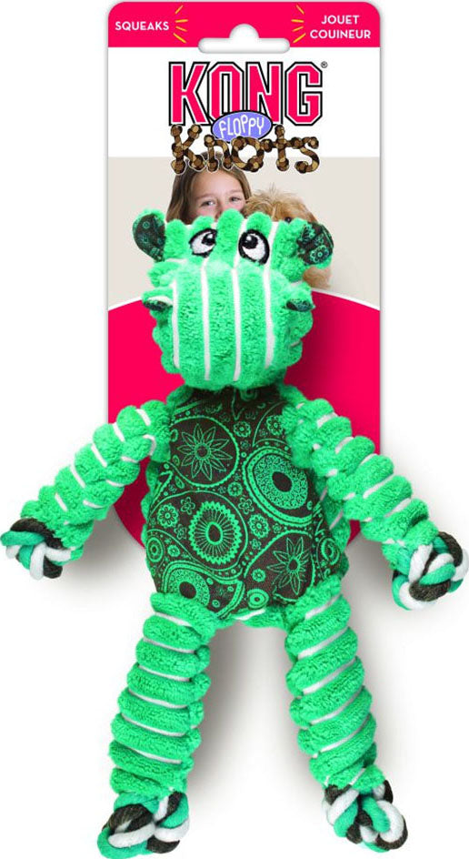 Kong Floppy Knots Hippo, Teal, SM/MD - Plush