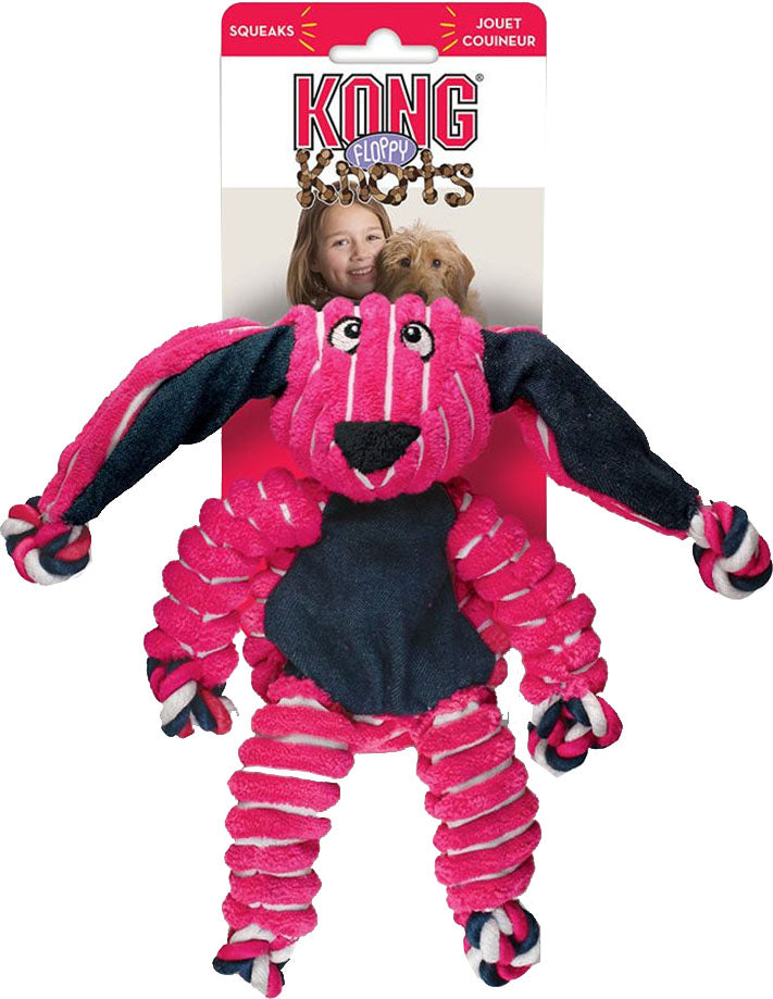 Kong Floppy Knots Bunny, Pink, MD/LG - Plush