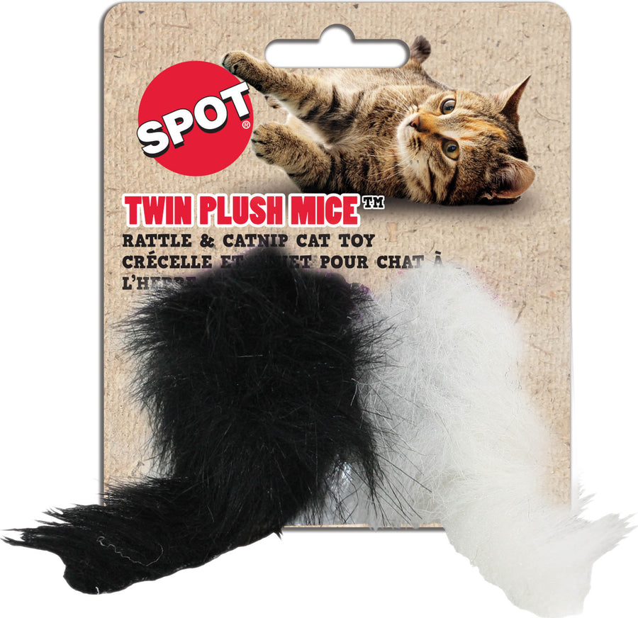Spot Twin Miami Mice, Black/White, 4.5 in-2 pk - Catnip