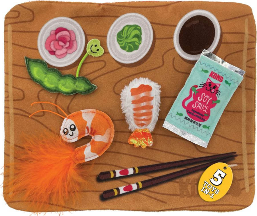 Kong Pull-A-Partz Sushi, Multi, O/s - Catnip